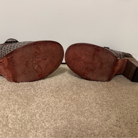 Brown Crocodile Pattern Loafers - Picture 7 of 7